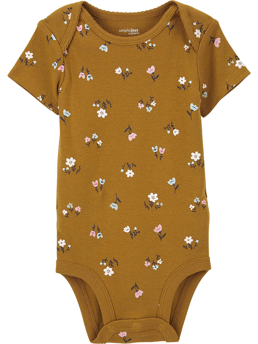 Simple Joys by Carter's Baby Girls' Short-Sleeve Bodysuit, Pack of 6, Multicolor/Floral/Forest Animals/Owl/Sheep, 6-9 Months