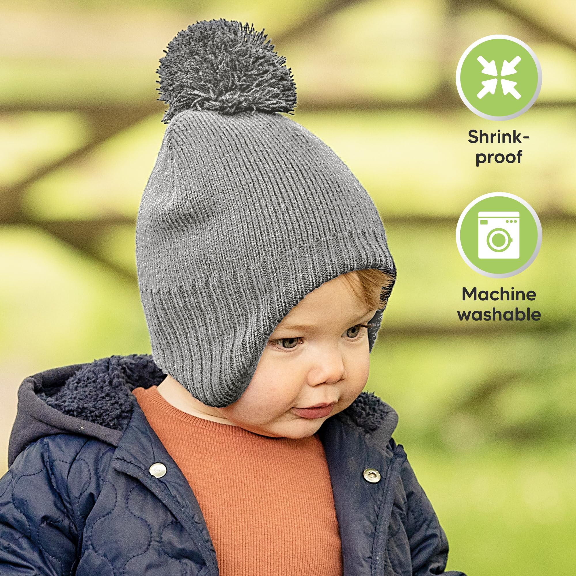 KeaBabies Baby Beanies, Winter Baby Hats for Boys, Girls (Gray, 0-6M)