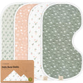 KeaBabies 4-Pack Baby Burp Cloths Baby Girl, Boy, Organic Cotton (Fleur)