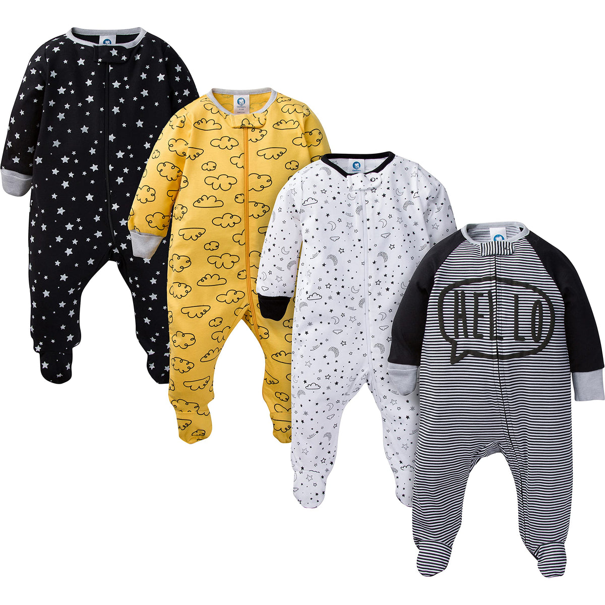 Gerber Baby Boys 4 Pack 'N Play Footie And Toddler Sleepers, Space, 6-9 Months US