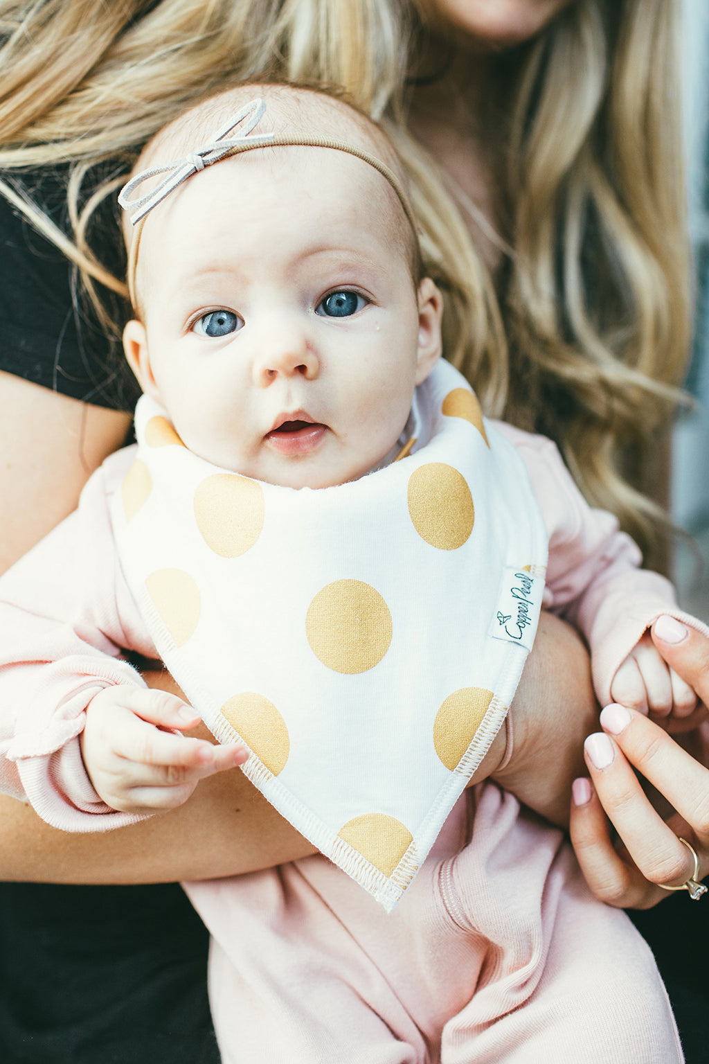 Copper Pearl Baby Bibs for Baby Boy or Girl – Bandana Drool Bibs for Teething, Absorbent Bibs for Eating, Newborn to Toddler, 4 Pack, Blush