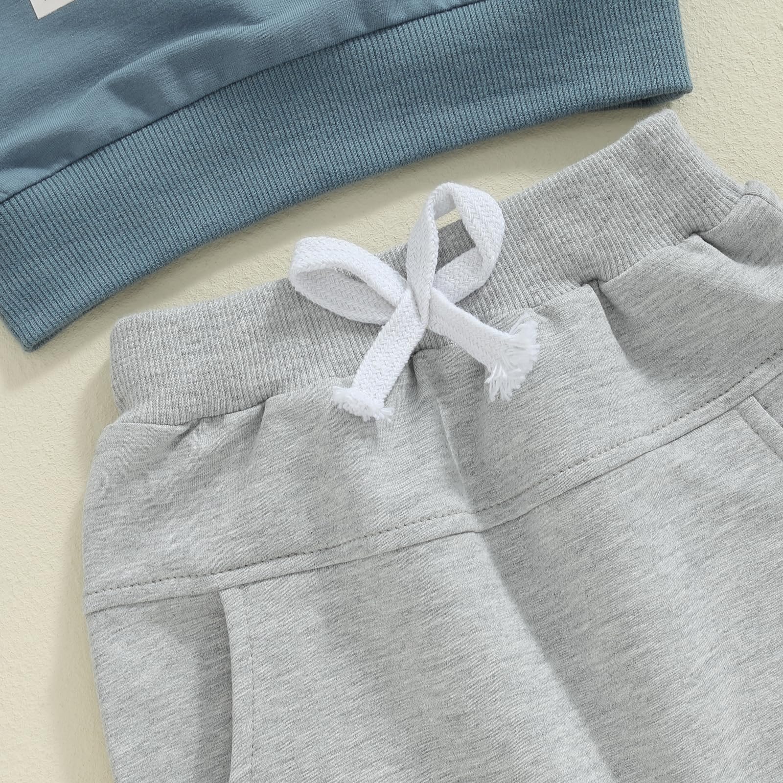 Sejardin Toddler Baby Boy Fall Winter Outfit Long Sleeve Letter Print Sweatshirts and Jogger Pants Infant Boy Clothes (Snacks Blue, 18-24 Months)