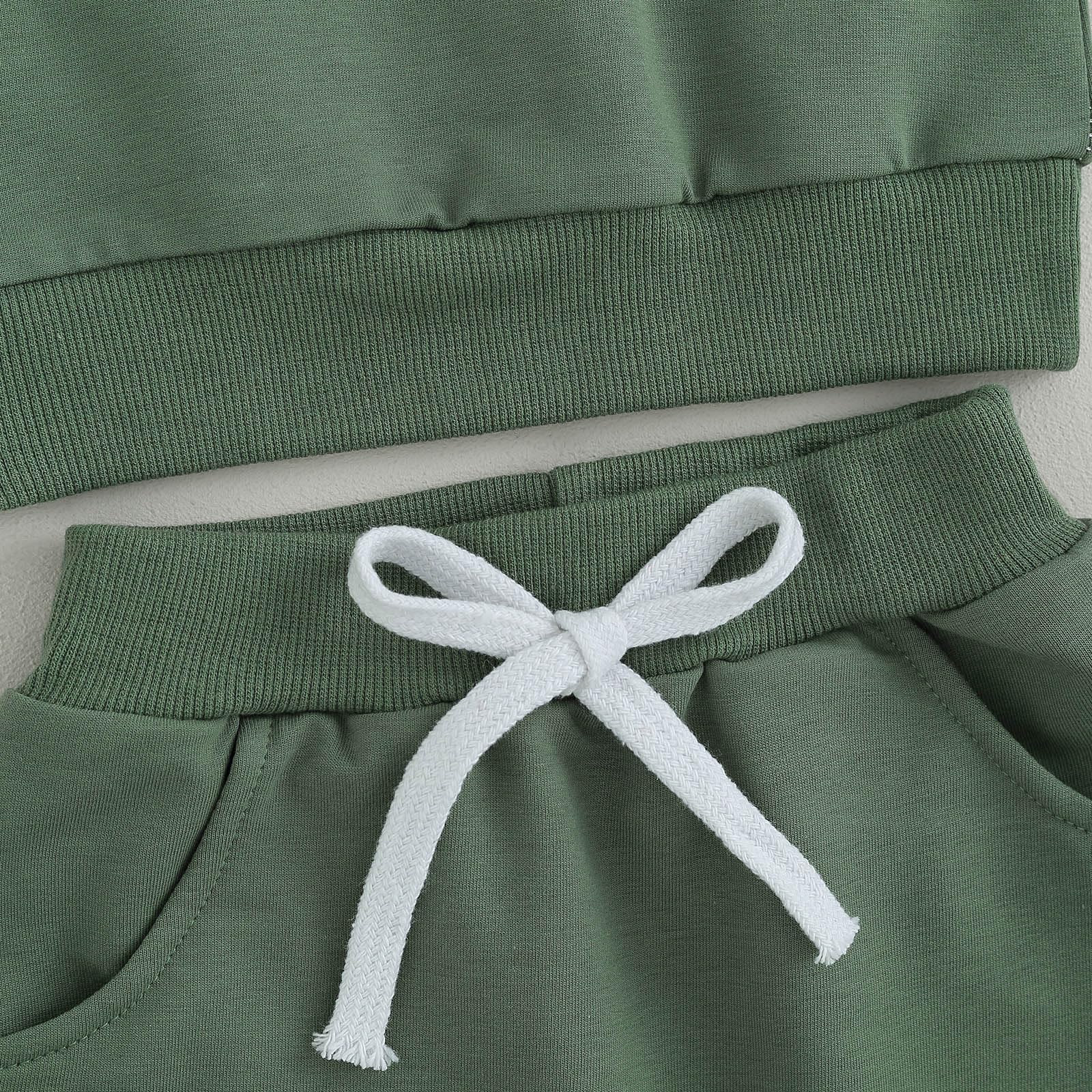 Toddler Baby Boy Fall Clothes Waffle Contrast Color Sweatshirt Pants Sets Infant Winter Outfits 6 12 18 24 Months (Letter Green, 12-18 Months)