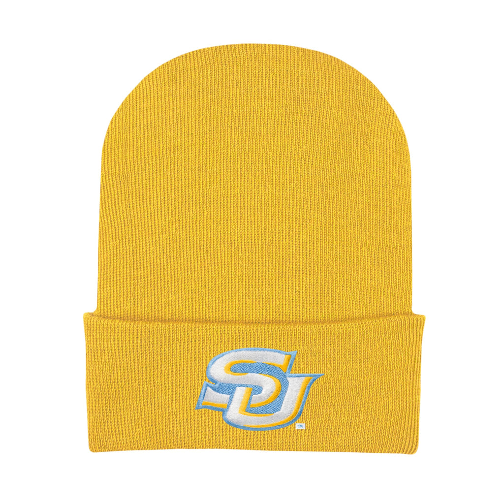 College Baby Knit Cap Southern University Jaguars Logo - Gold - Newborn