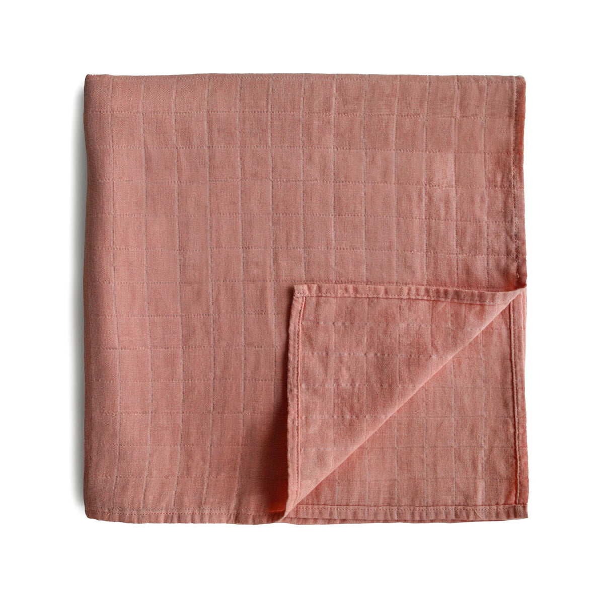 mushie Muslin Baby Swaddle Blanket | 100% Organic Cotton (Rose Vanilla)
