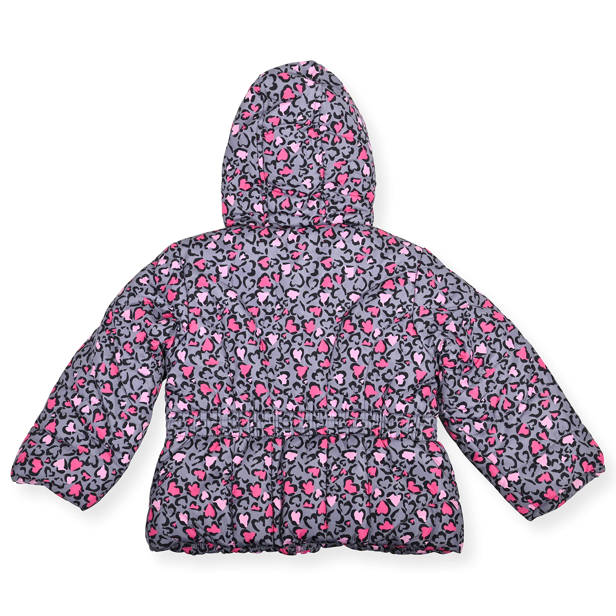 Arctic Quest Girls' Bib Snow Pants and Ski Jacket Water-Resistant Snowsuit For Kids Winter Hooded Jacket, Grey, 18M