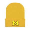 University of Michigan Wolverines Block M Logo Newborn Knit Cap,Gold,One Size