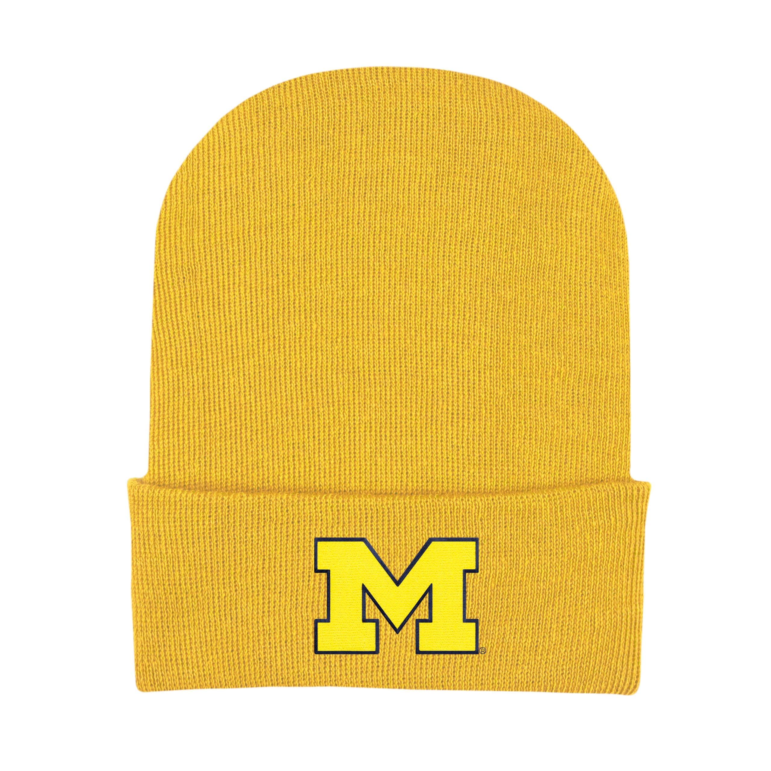 University of Michigan Wolverines Block M Logo Newborn Knit Cap,Gold,One Size