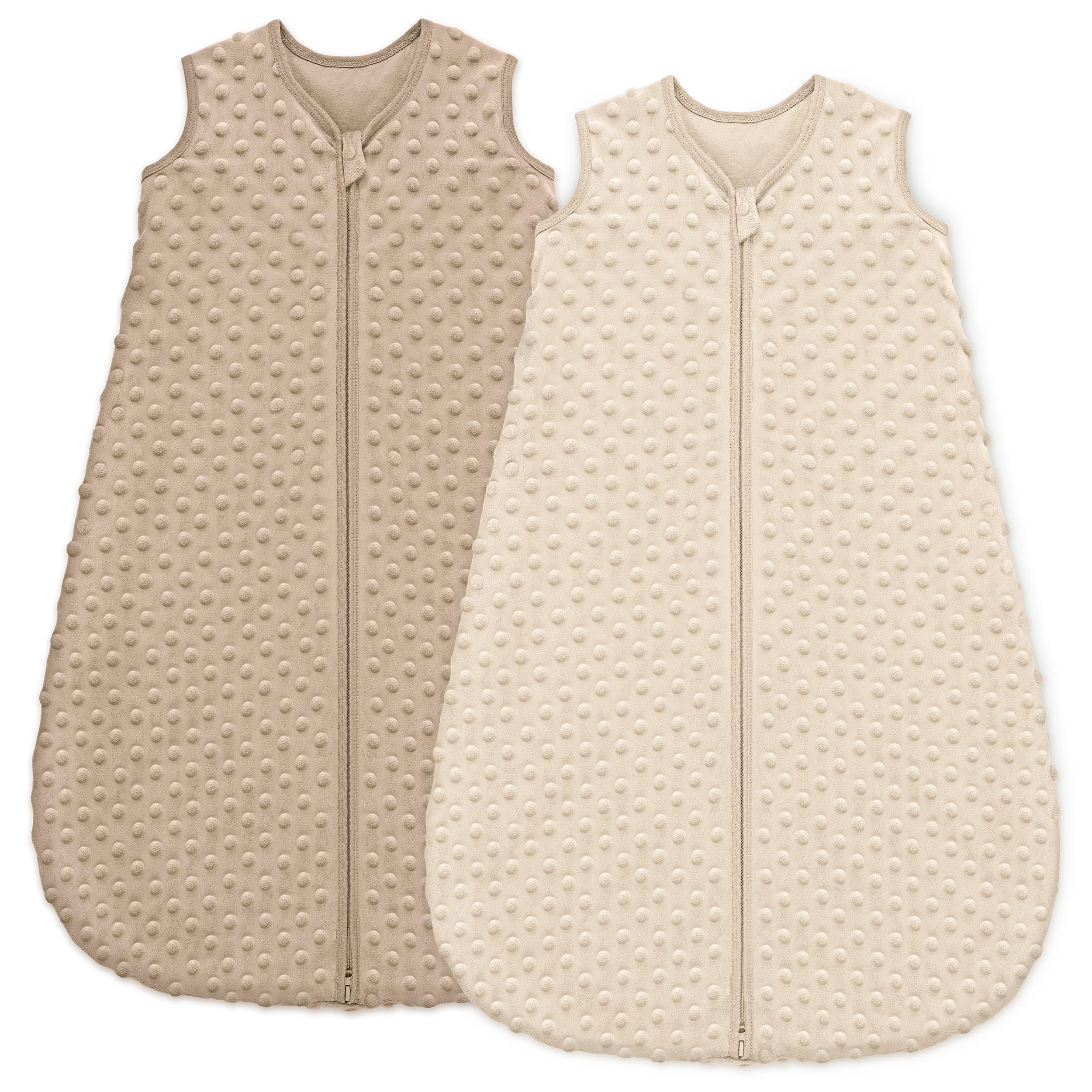 Unnivoll Fleece Baby Sleep Sack 18-24 Months with Plush Dots 1.5 Tog Baby Wearable Blanket with 2-Way Zipper Warm Sleeping Sack for Toddler Infant - XLarge, Pink