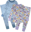 HonestBaby 4 Piece Pajamas Sleepwear Pjs 100% Organic Cotton for Infant Baby and Toddler Boys, Girls, Unisex