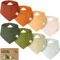 8-Pack Muslin Baby Bibs for Drooling, Teething Bandana Bibs 0-36M (Sahara)