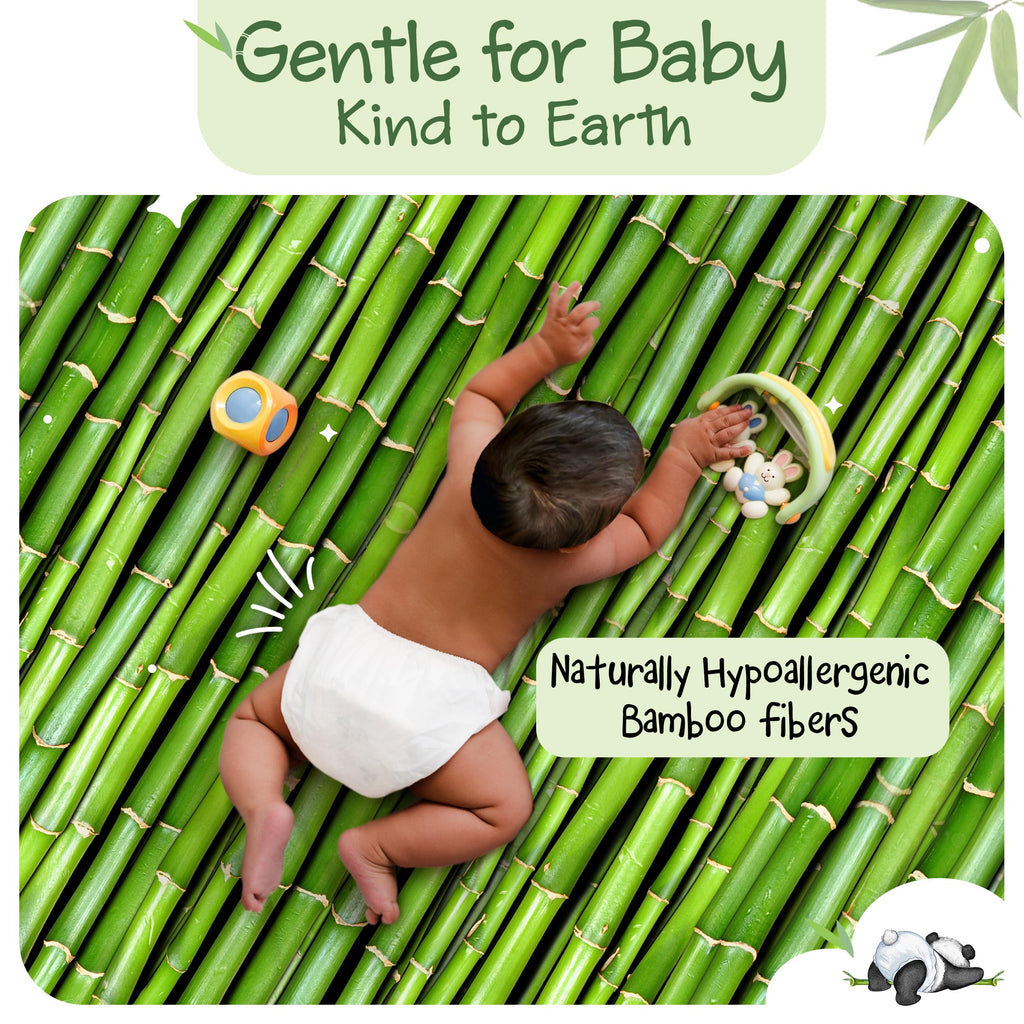 Bamboo Baby Diapers, Totally Chlorine Free for Sensitive Skin for Newborns to XXL. Hypoallergenic & Non Toxic Eco Friendlier Plant-Based Materials. TCF XL Size 5 (24 ct)