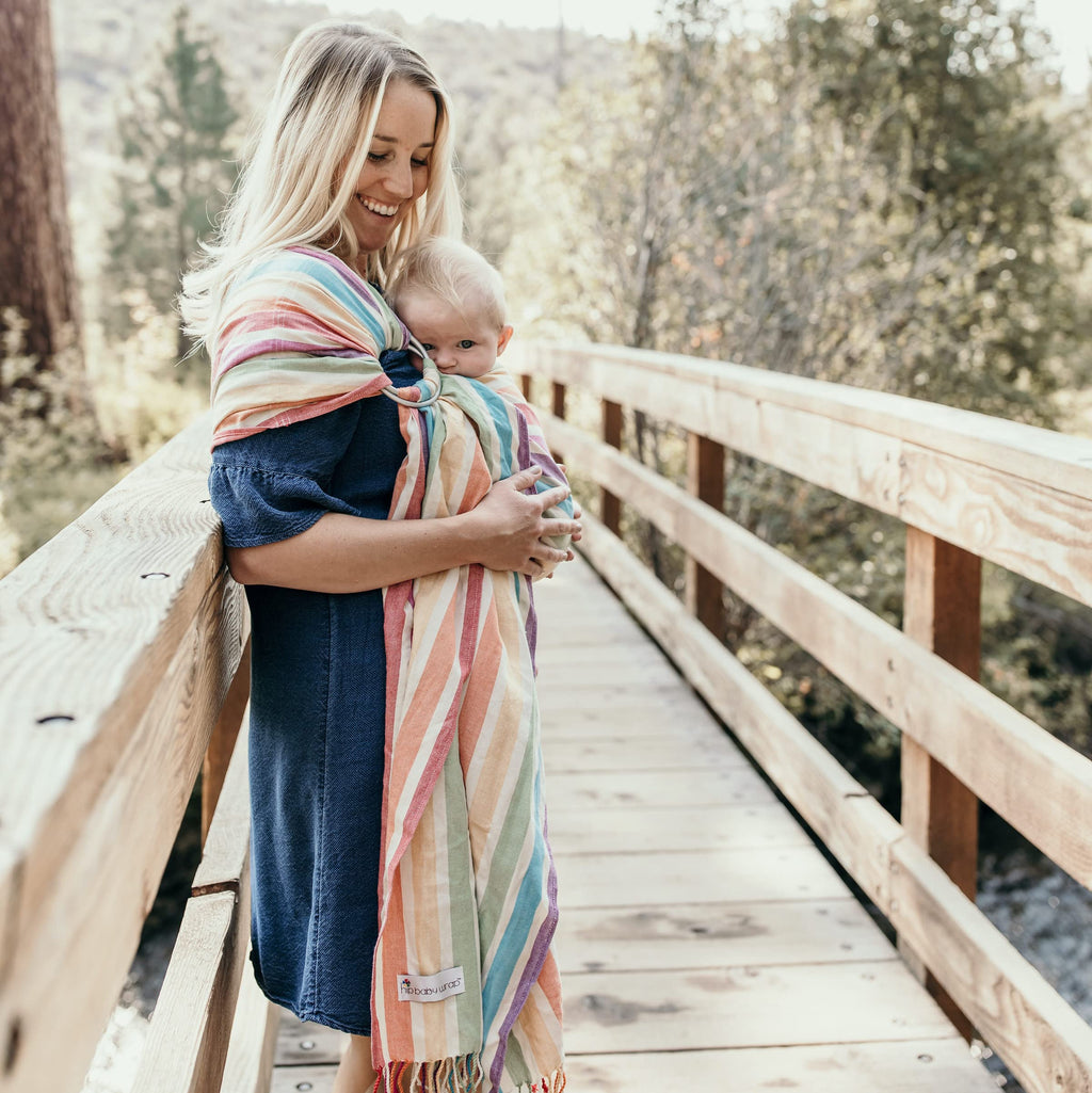 Hip Baby Wrap Ring Sling Carrier for Baby, 8-35 lbs - Mediterranean