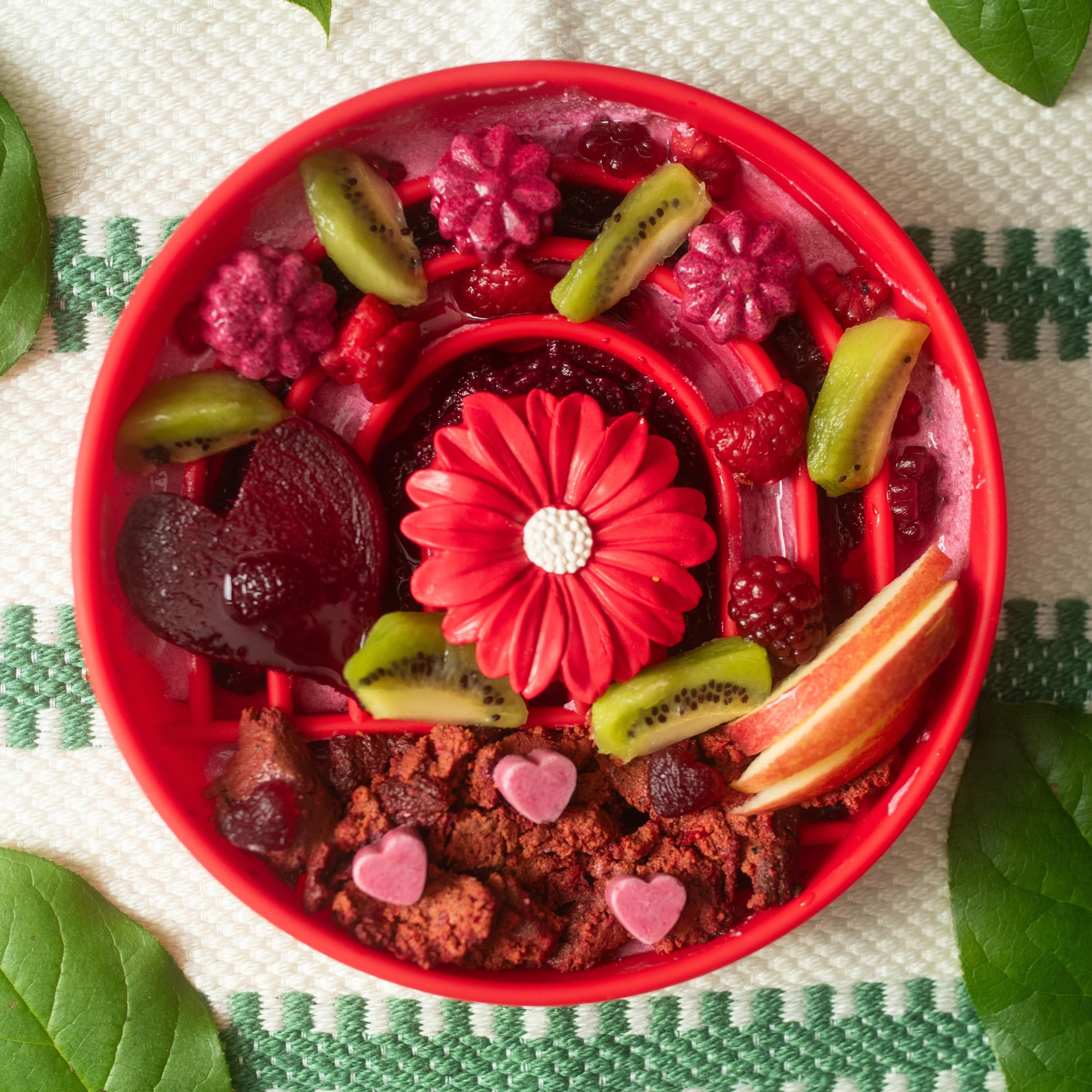 Should We Go? Slow Feeder Dog Bowls - Medium Size Silicone Slow Eating Dog Bowl for Puppies & Dogs with Suction Cup -Dishwasher-Safe, Lick Mat Design, Reduces Gulping,for All Breeds,7.5”x1.5”- Cherry