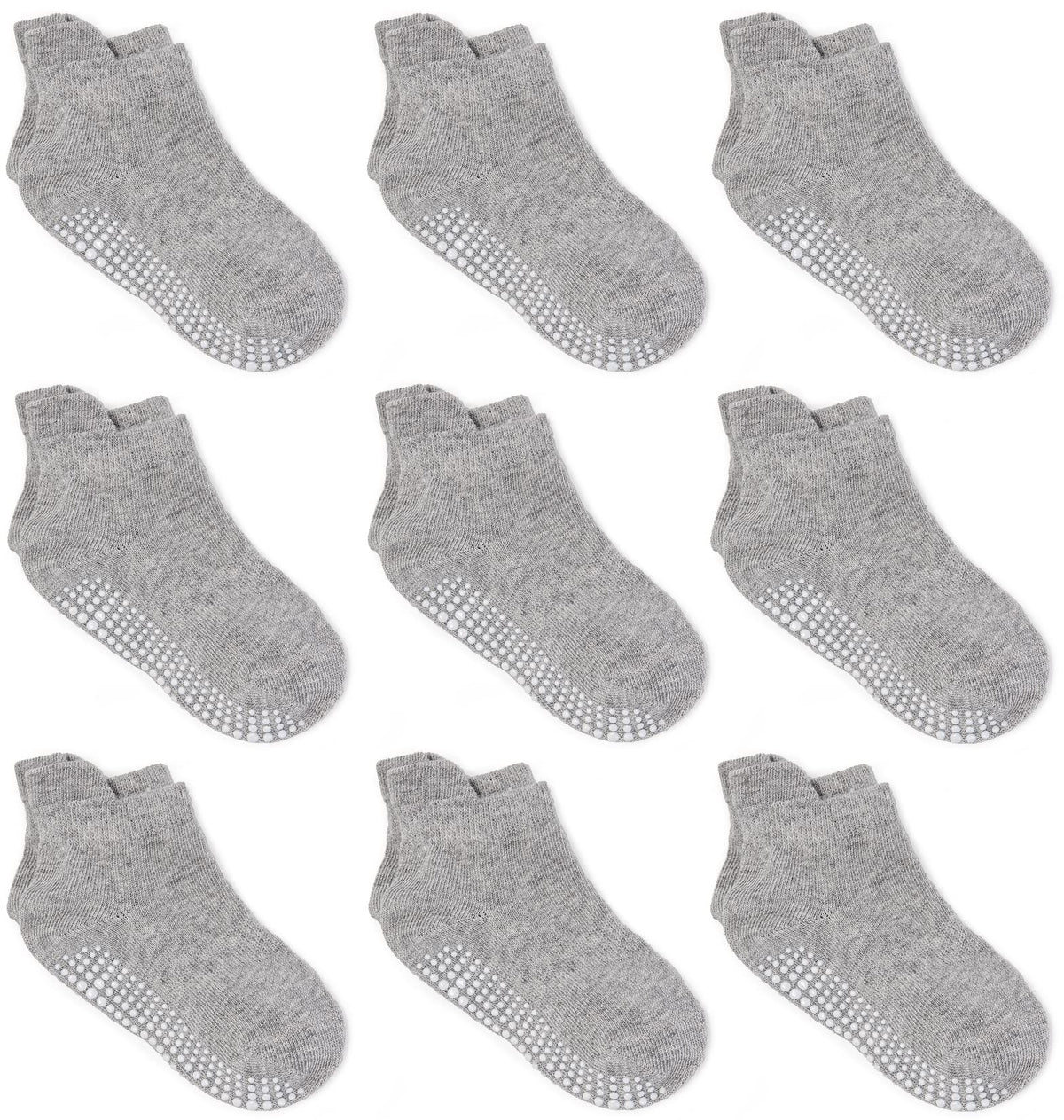 ZAPLES Baby Boys Non Slip Grip Ankle Socks with Non Skid Soles for Infants Toddlers Kids, 12 Pairs, Stripes Assort, 8-10 Years