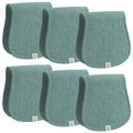 ROMY RO Muslin Burp Cloths Set, 6 Pieces, 100% Organic Cotton Hand Washcloths for Baby Boys and Girls Extra Absorbent and Soft Burping Rags (Teal - Solid Color)