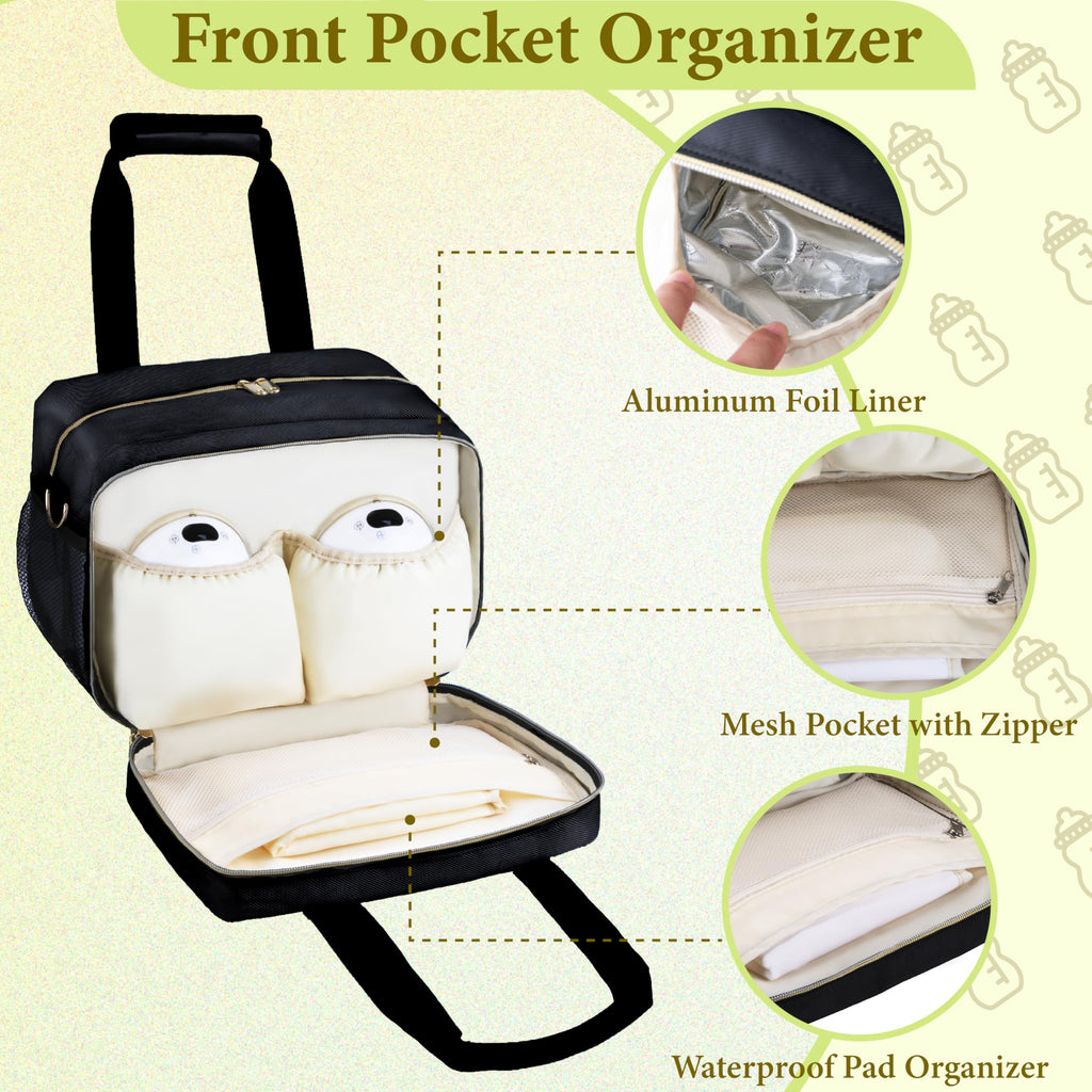 GDNasist Breastmilk Cooler Bag with Ice Pack, Fits Baby Bottles up to 9 Oz