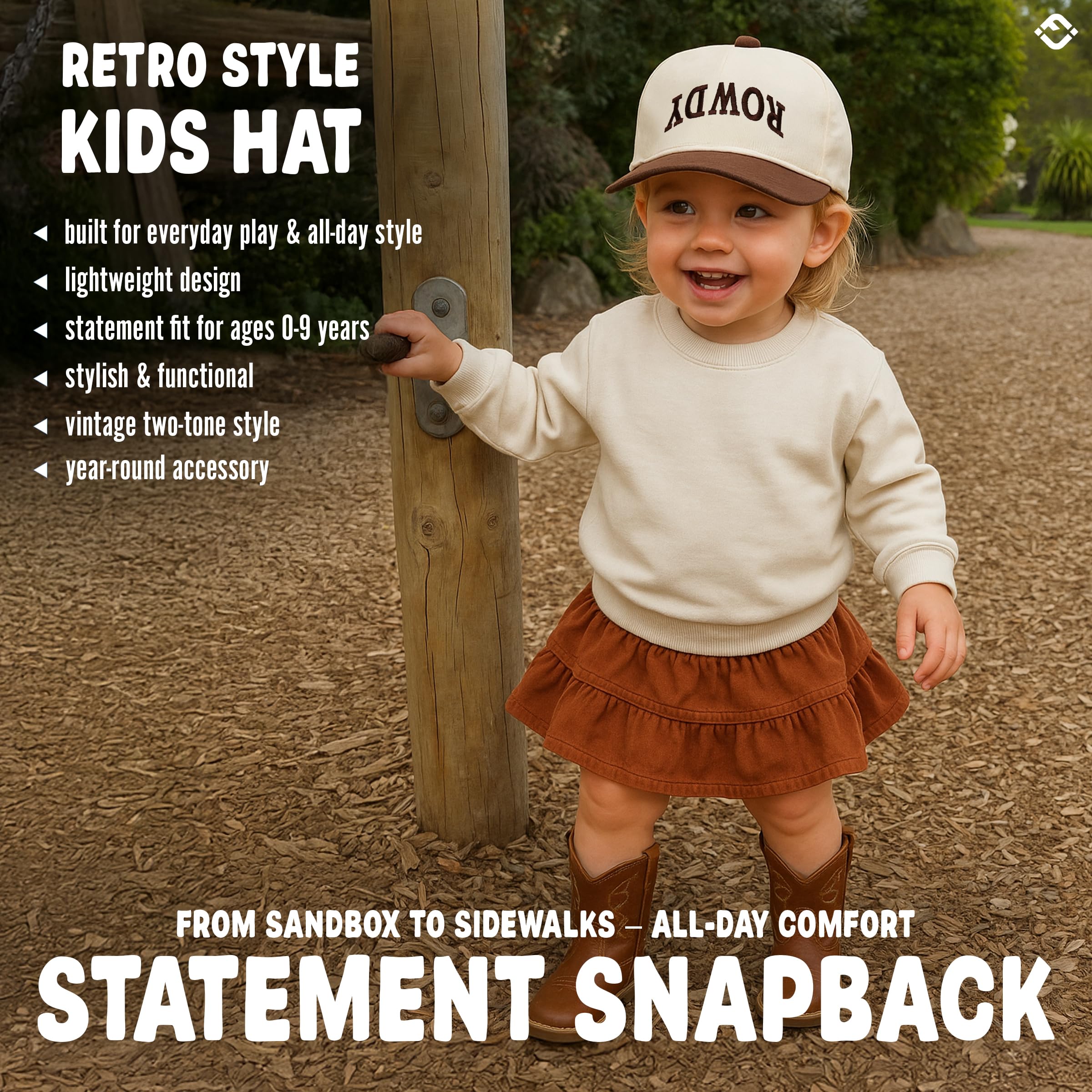 Toddler 2 Tone Trucker Snapback Hat - Rowdy Upside Down - Brown/Beige