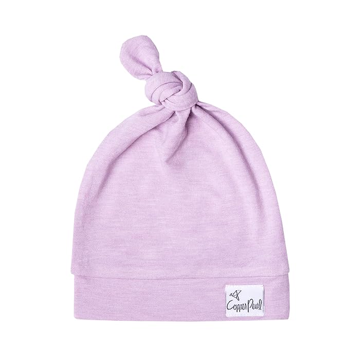 Copper Pearl Baby Beanie Hat Top Knot Stretchy Soft Lily