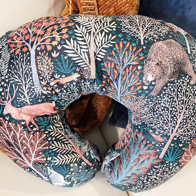 Boyoung Stretchy Nursing Pillow Covers Ultra Soft Slipcovers for Breastfeeding for Baby Girls Boys, Feeding Pillow Cover Fits Standard Infant Support Pillows Positioners Nursing Pillow Case