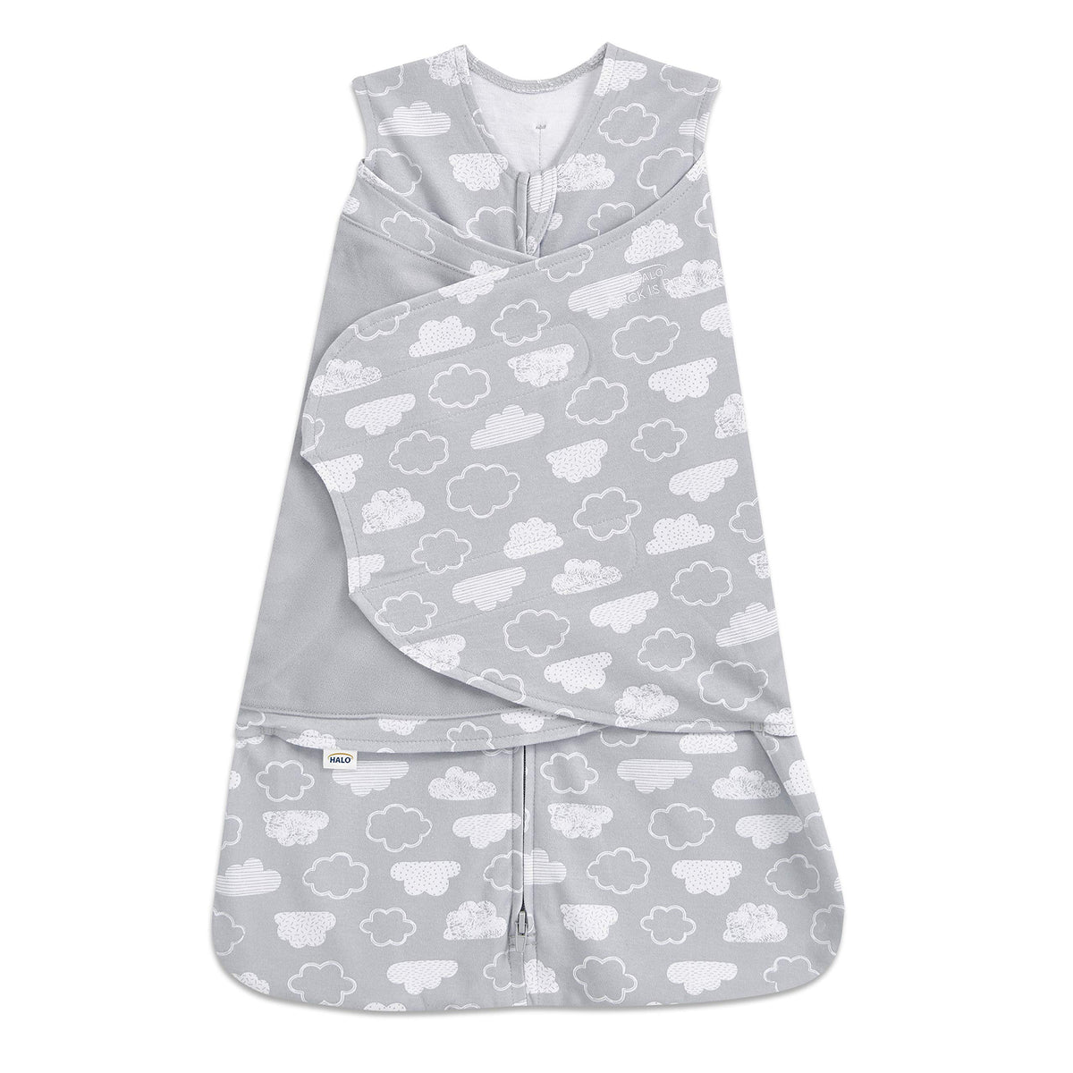 HALO 100% Cotton Sleepsack Swaddle, 3-Way Adjustable Wearable Blanket, TOG 1.5, Space, Small, 3-6 Months