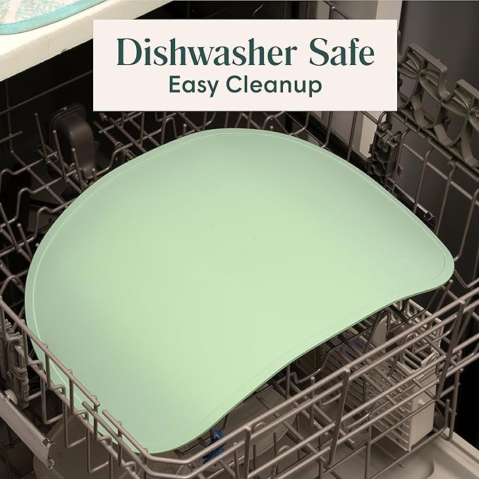Simka Rose Silicone Baby Placemats That Stick to Table - Non Slip with Raised Edges - For Toddlers and Kids - Dishwasher Safe (Sage)