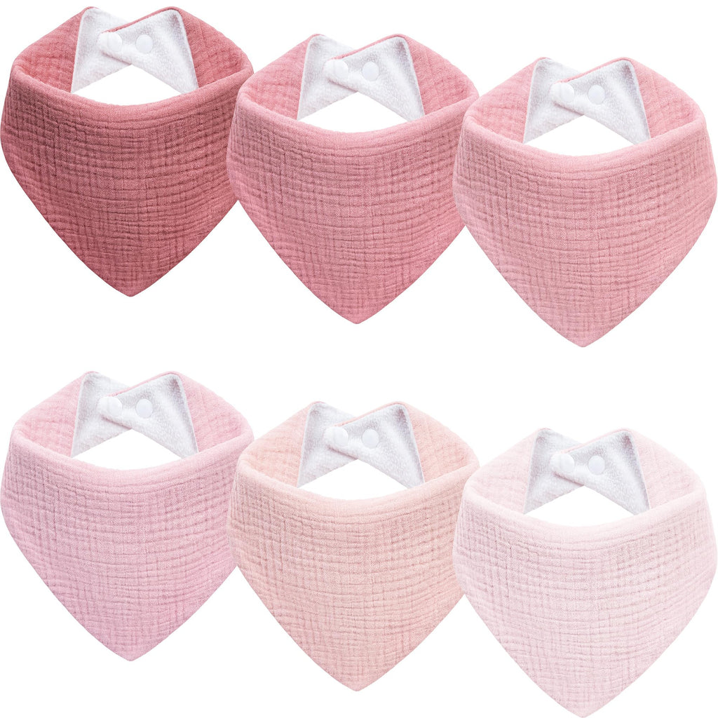 Kewlife gift Muslin Baby Bibs 6-Pack Baby Drool Bandana Bibs for Baby Girls Boys Infant Newborn Toddler Drooling and Teething