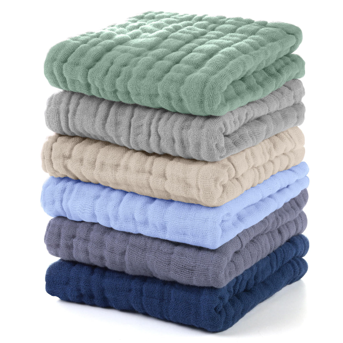 Unnivoll Muslin Burp Cloths Baby 12''X12'', Baby Washcloths 6 Pack, 100% Cotton Baby Wash Cloths Absorbent and Soft for Newborn Infants Kids Boys Girls - Gradient Brown