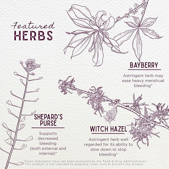 WishGarden Herbs Flow Stopper Lingering Cycle (Wombstringe) - Plant-Based Herbal Formula w/Shepherd's Purse & Witch Hazel, Moderates Breatkthrough Bleeding, Blood Flow & Spotting Between Cycles, 4oz