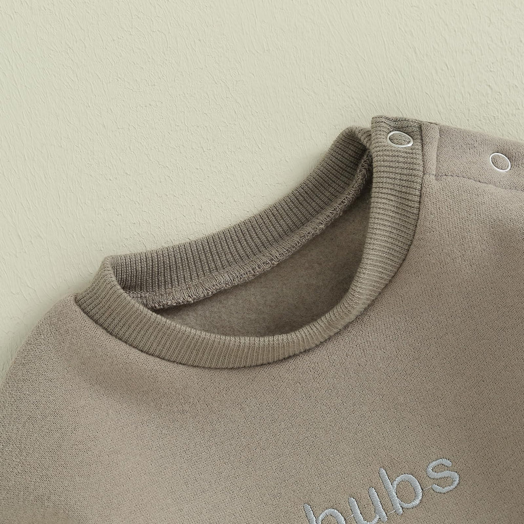 VISGOGO Newborn Infant Baby Boy Oversized Romper Sweater Bodysuits Coming Home Outfit Neutral Clothes Bubs-Gray 3-6 Months