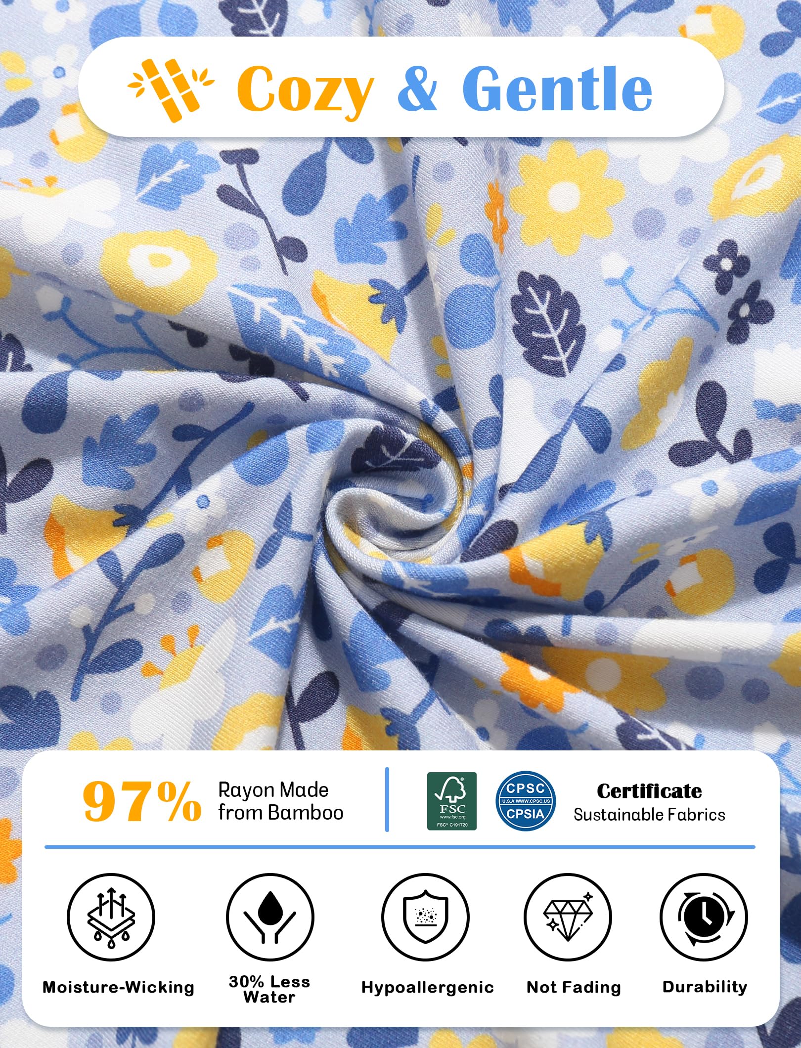 JunNeng Baby Girl Viscose from Bamboo Sleeper Pajamas with Mitten Cuffs 0-3M