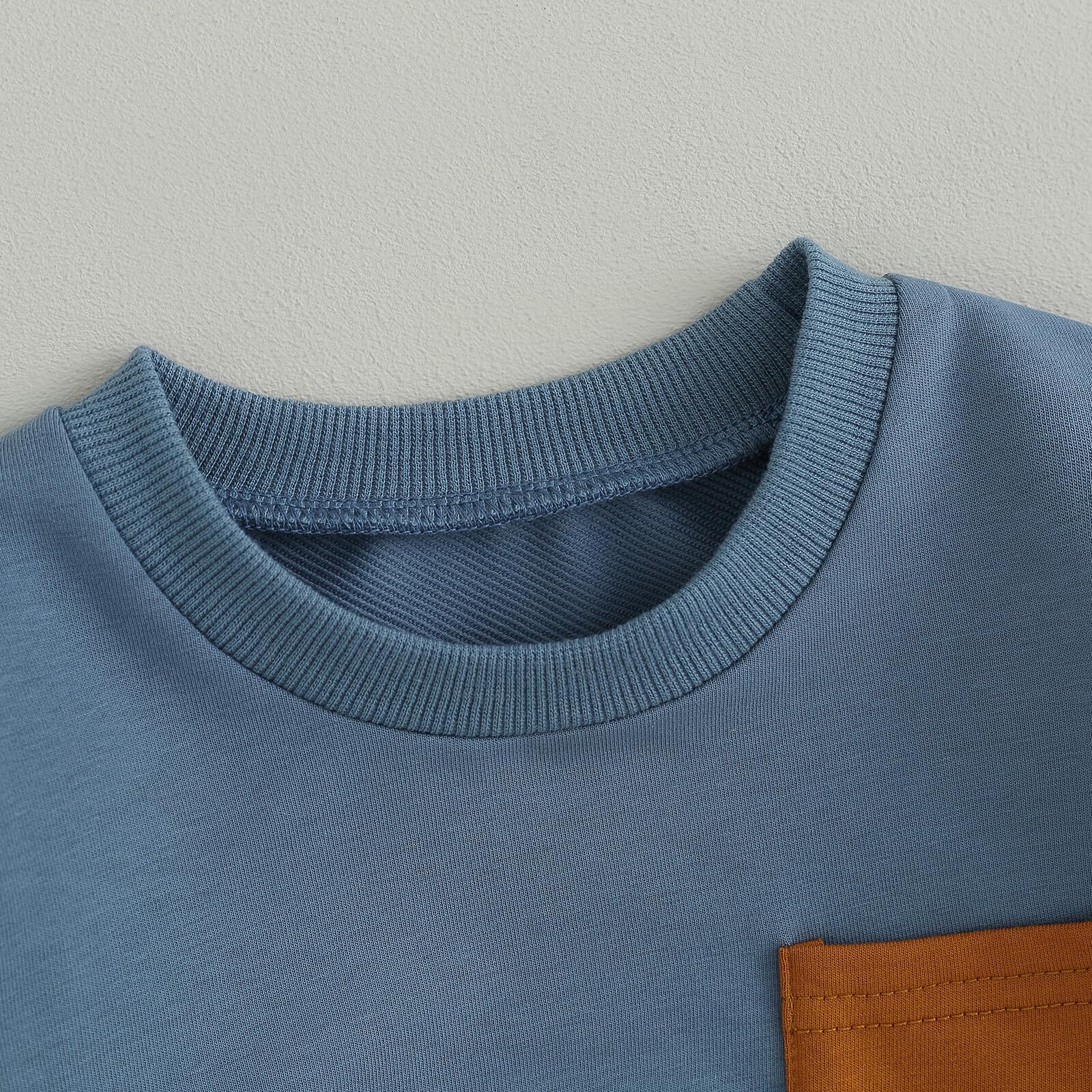 Kupretty Toddler Baby Boy Color Block Sweatshirt Pants Blue Dark Gray 24M
