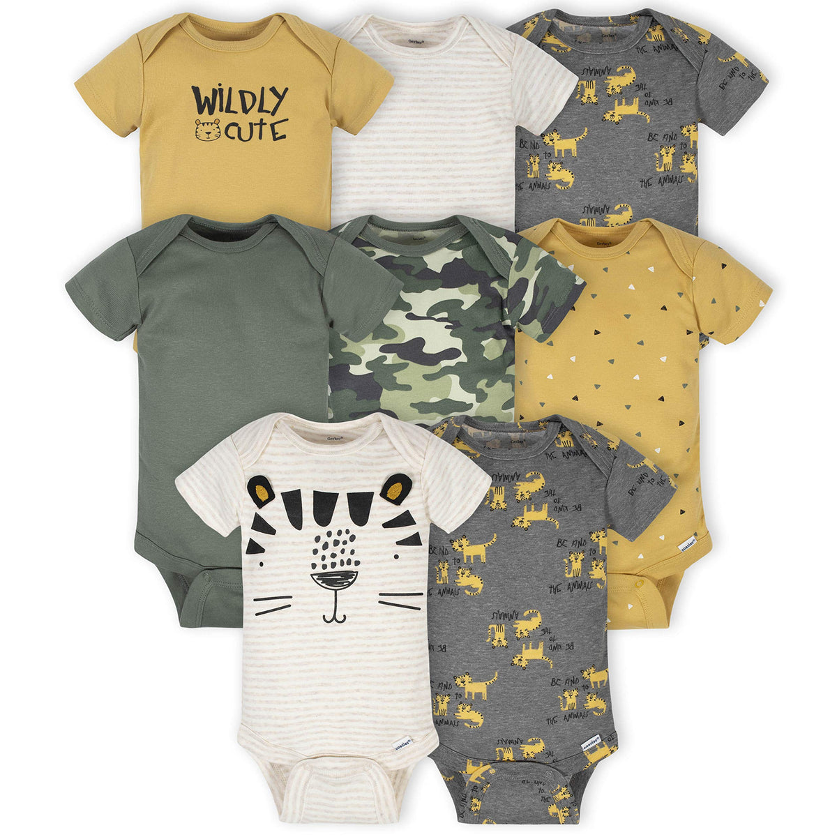Gerber Baby Boys 8-pack Short Sleeve Onesies Bodysuits And Toddler T-Shirt Set, Bear, 3-6 Months US