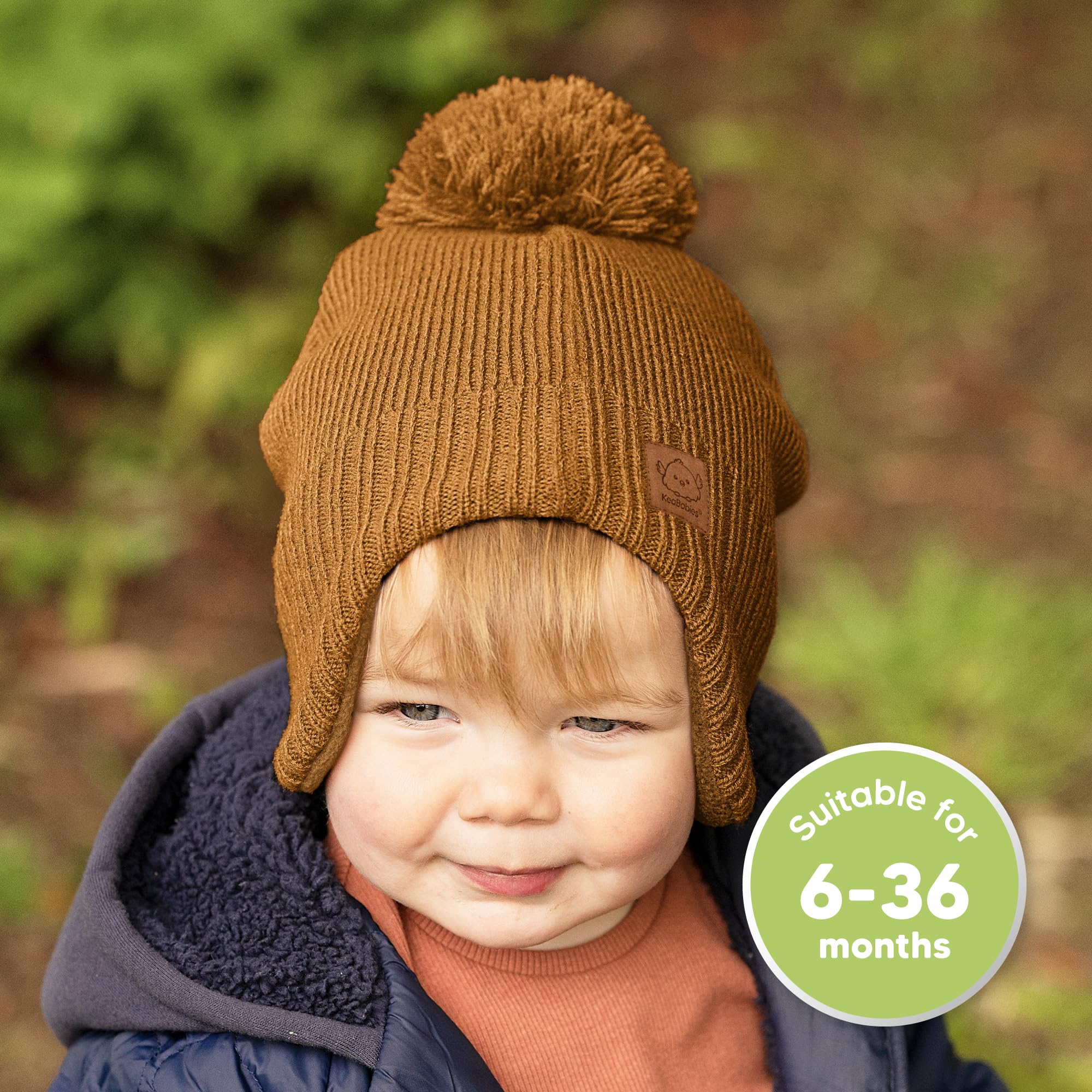 KeaBabies Baby Beanies, Winter Baby Hats for Boys, Girls (Latte, 6-36M)