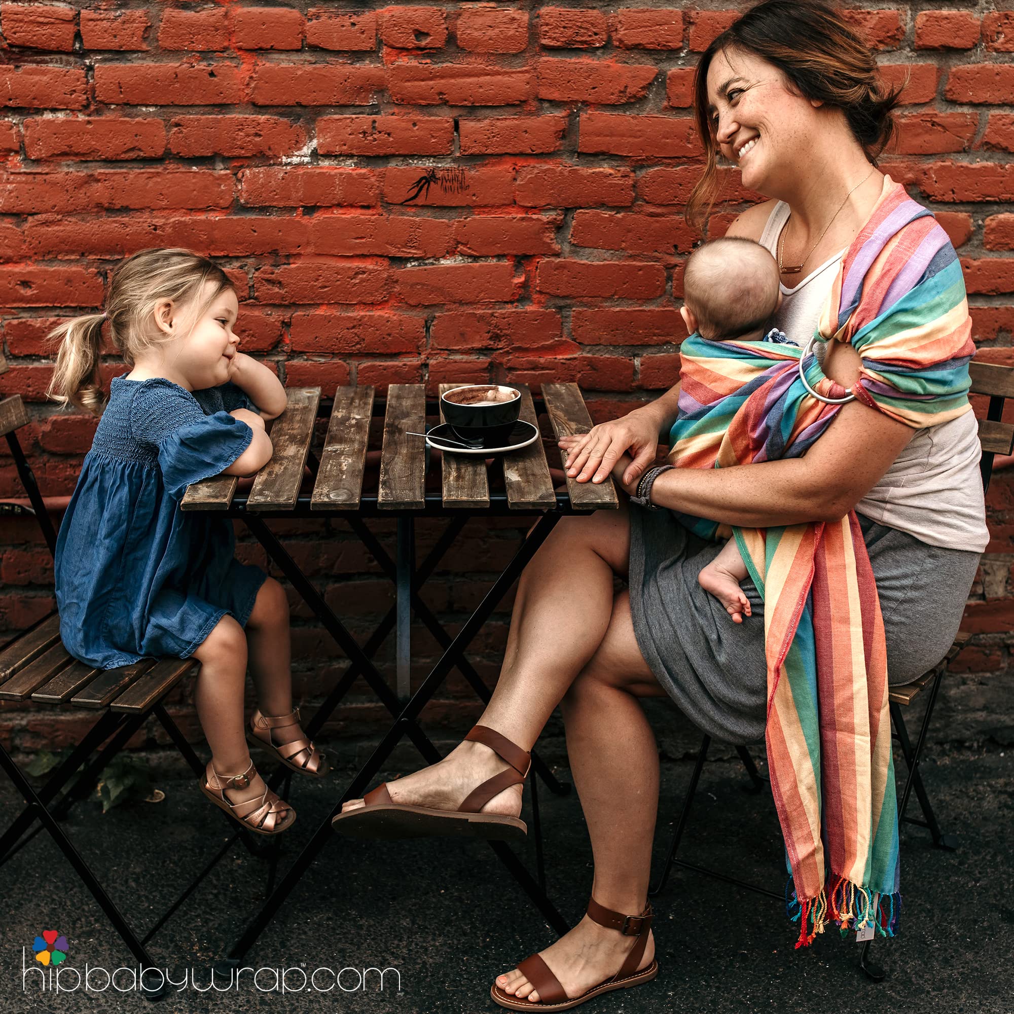 Hip Baby Wrap Ring Sling Carrier for Baby, 8-35 lbs - Sunset