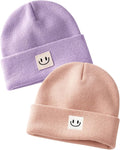 FURTALK Baby Beanie Cute Toddler Winter Hat Knit Boys Girls Warm 2 Pack Kids Embroidered Beanies Cap for 0-8 Years