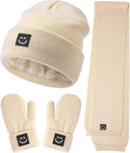 Baby Beanie Mittens Scarf Set,Toddler Kids Winter Hat and Thermal Gloves Neck Warmer Set for Girls Boys