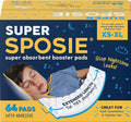 Super Sposie Booster Pads, Max Absorbency for Nighttime Diapers, Use with Overnight Diapers Size 5+ and Night time Pull ups, Incontinence Protection