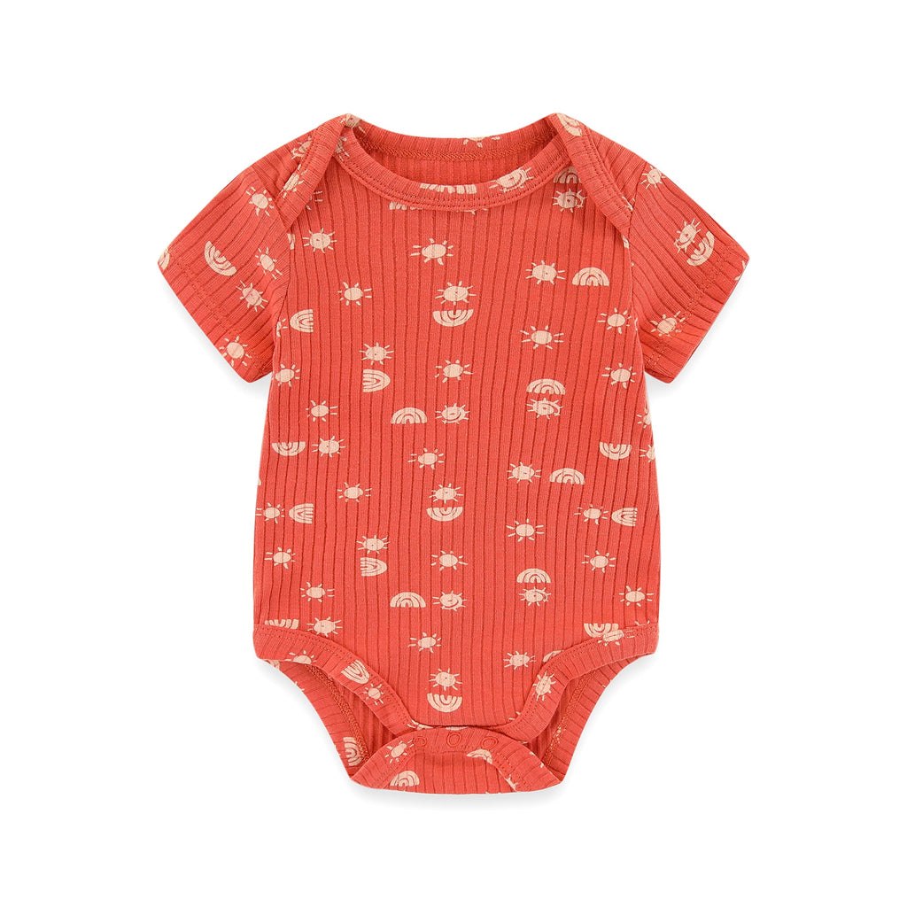 Kiddiezoom Newborn Baby Unisex Cotton One-Piece Bodysuits Baby Gift 5-Pack Clothes