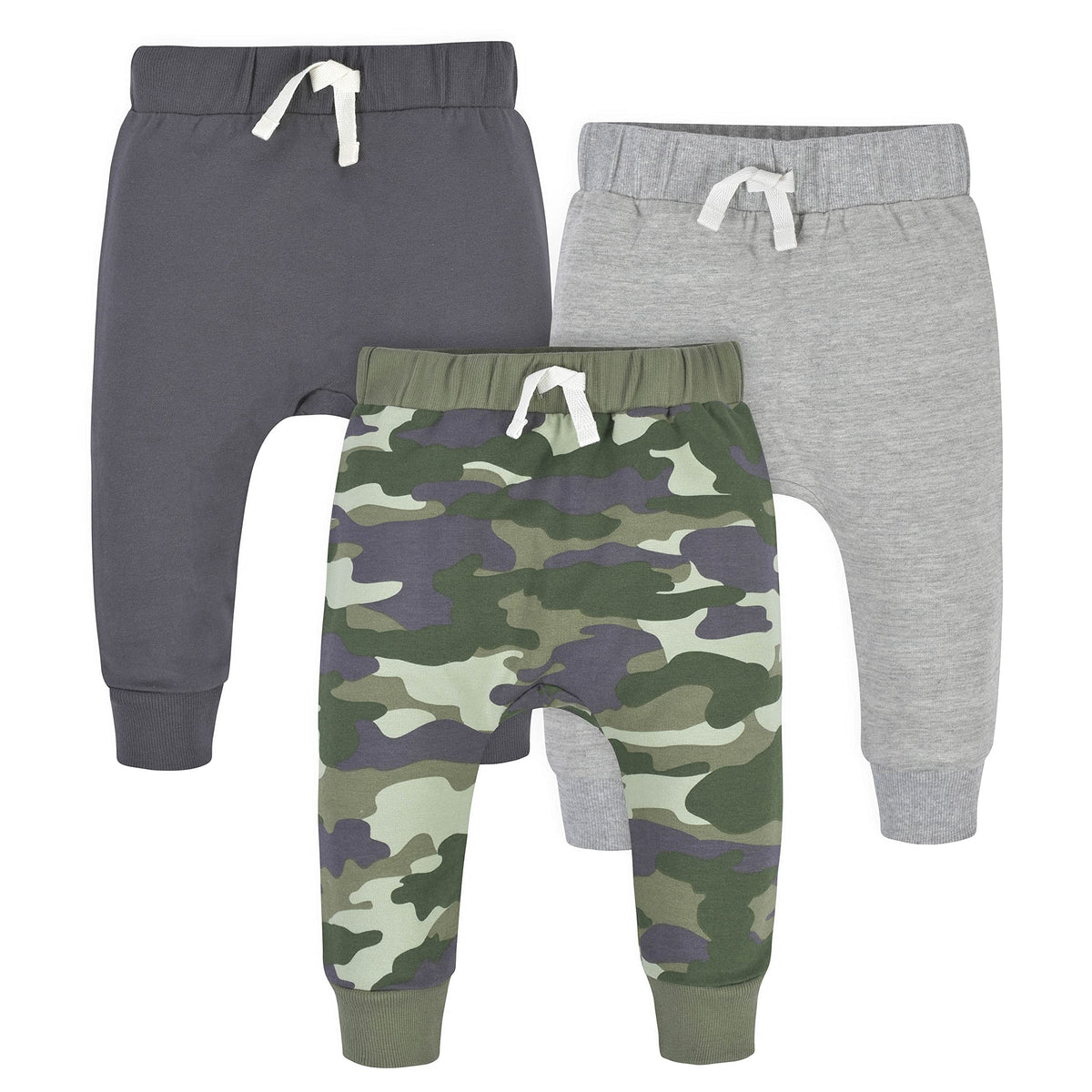 Gerber Baby Boys Toddler 3-Pack Jogger Sweatpants, Navy/Gray, 3-6 Months US