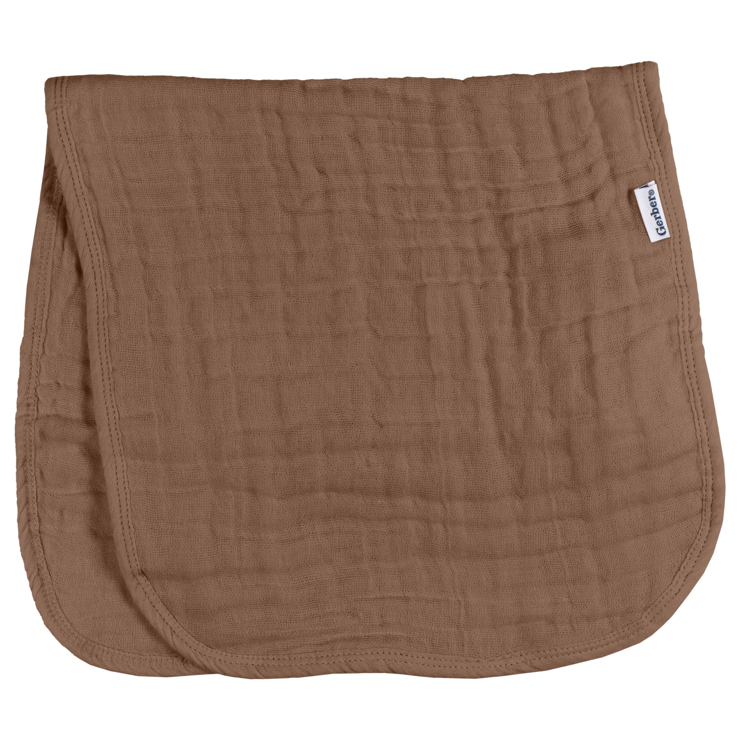 Gerber Baby Boys & Girls Muslin Burp Cloths, Multi Browns, Large Size 20" x 10"