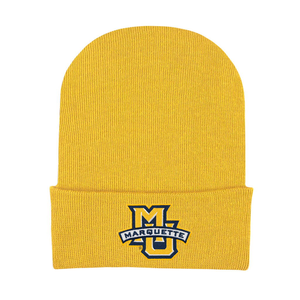 College Baby Infant Knit Cap Marquette Golden Eagles Logo - Gold - Newborn