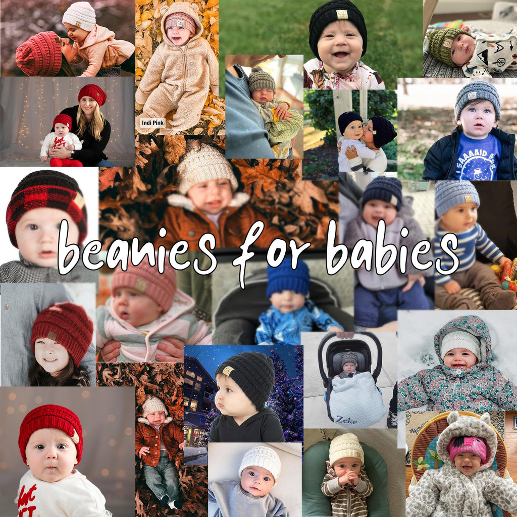 Funky Junque Baby Winter Hat – Cute Newborn Beanie, Infant Girl Hats 0–12 Months, Baby Beanies for Boys & Girls, Cozy Warm Stocking Stuffer Gift: 2 Pack - Black & Heather Grey