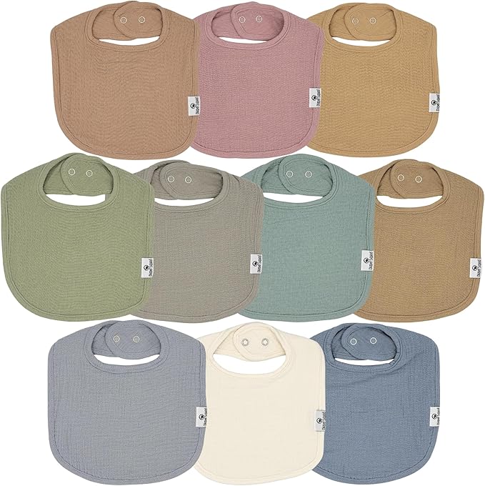 DiaperSquad's Baby Bibs for Drooling and Teething, Bibs for Boys, Baby Girl - Solid Cotton Baby Drool Bibs