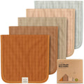 KeaBabies Cotton Muslin Burp Cloths Baby Boy, Girl, 5-Pack 20x10 (Spice)