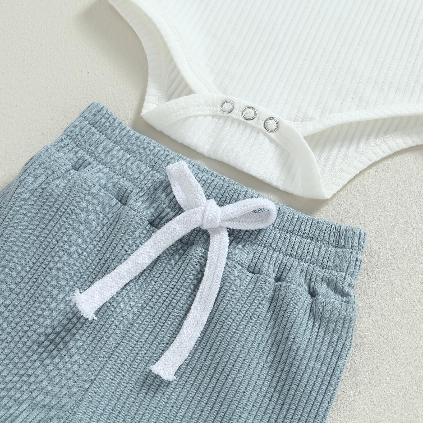 MA&BABY Newborn Baby Boy Clothes Ribbed Knit Long Sleeve Romper Pants Set