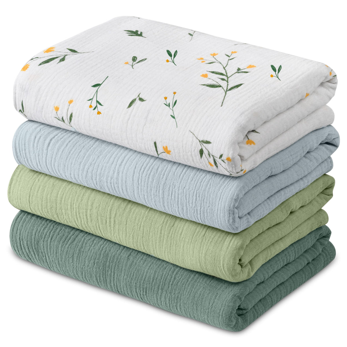 GLLQUEN BABY Muslin Swaddle Blankets for Newborn Girls, Large 40''x38''