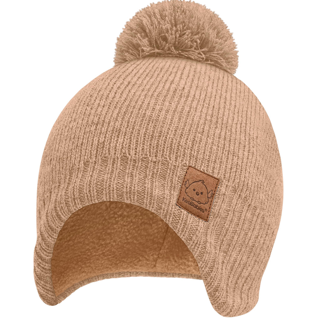 KeaBabies Baby Beanies, Winter Baby Hats for Boys, Girls (Dune, 6-36M)