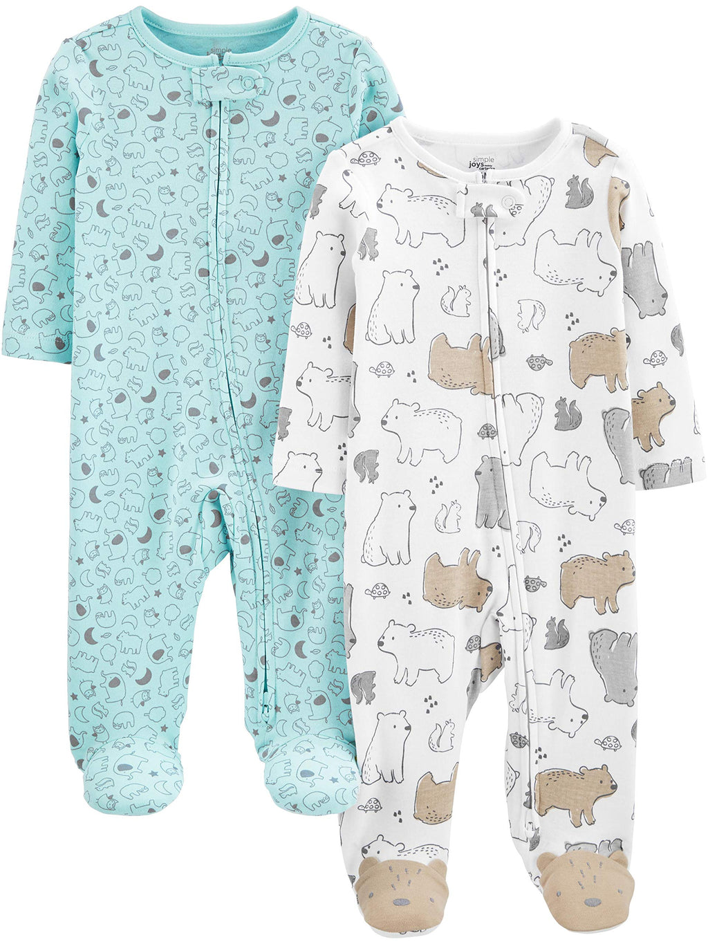 Simple Joys by Carter's Baby 2-way Zip Cotton Footed Sleep and Play