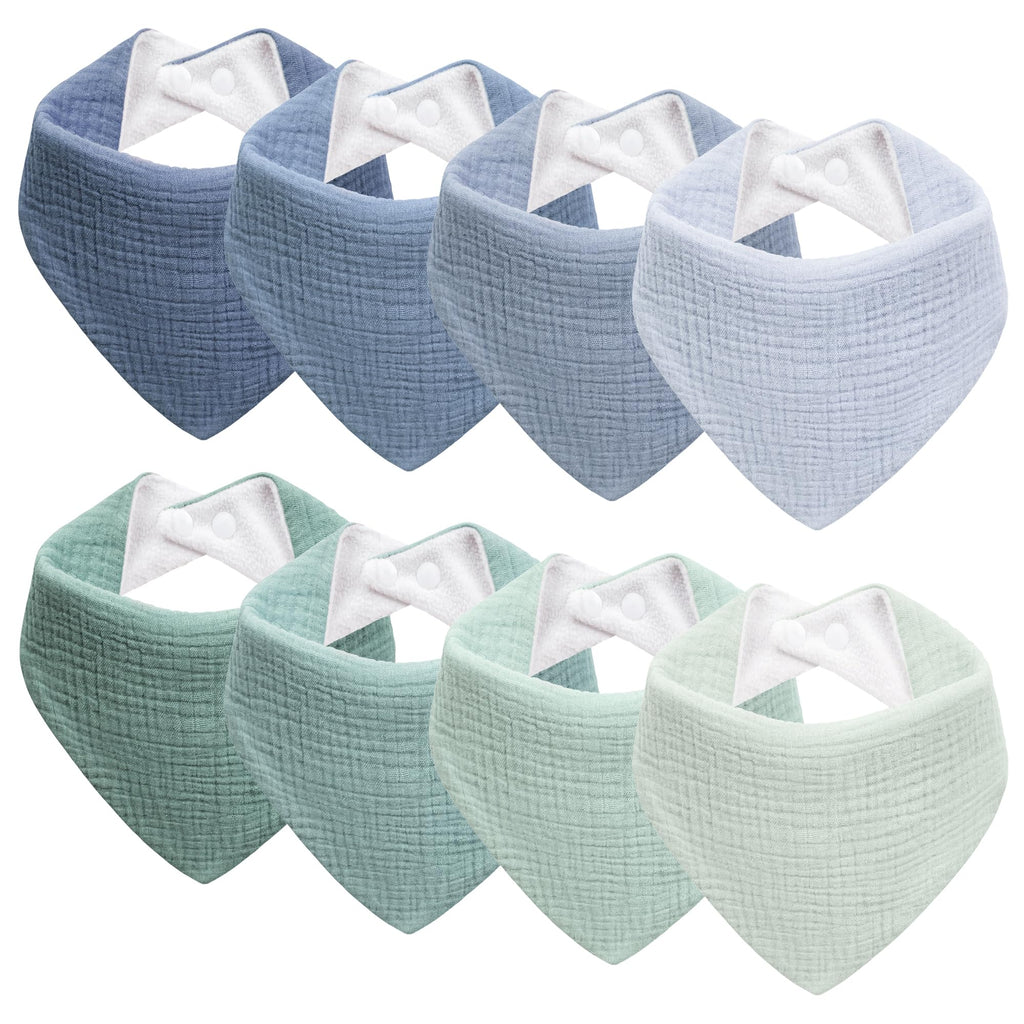 Kewlife gift Muslin Baby Bibs 8-Pack Baby Drool Bandana Bibs for Baby Girls Boys Infant Newborn Toddler Drooling and Teething